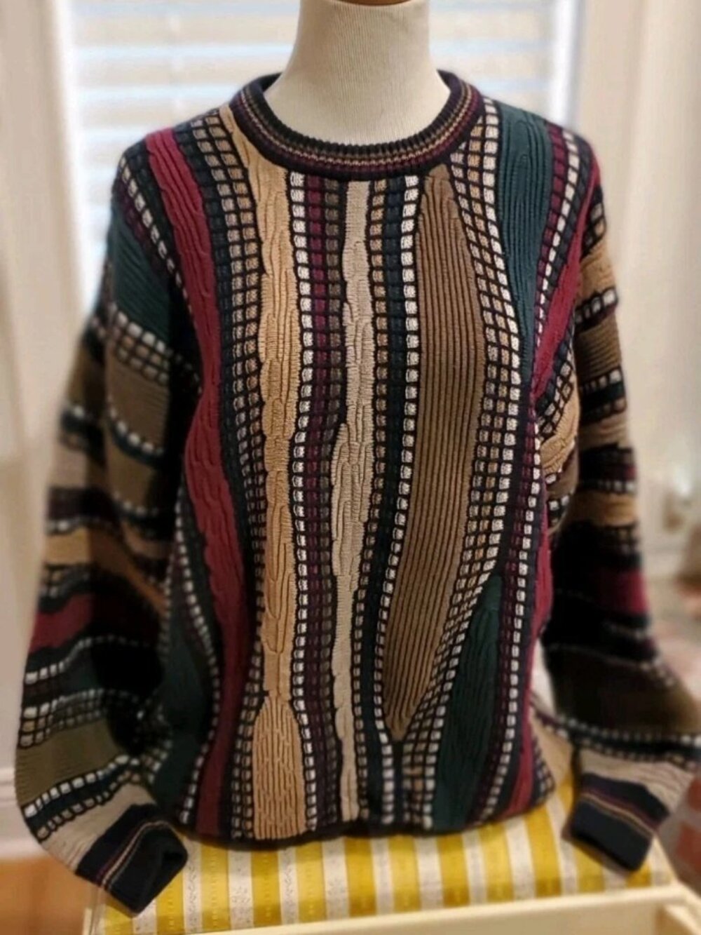 Cotton Traders vintage coogi style men's 100% cotton sweater L